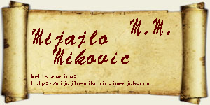 Mijajlo Miković vizit kartica